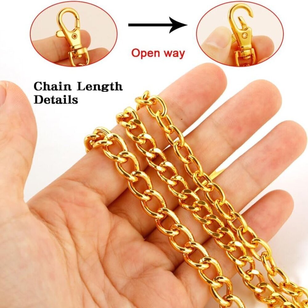 Gold/Silver Customizable Pocket Watch Chain 14 Inch Alloy Link with Lobster Clas - Picture 3 of 7